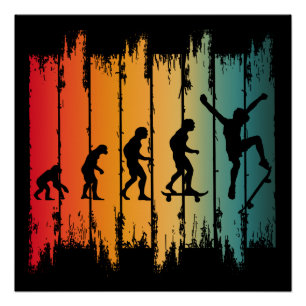 Evolution Of Skateboarding Skater Poster