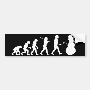 Evolution of Snowman Bumper Sticker
