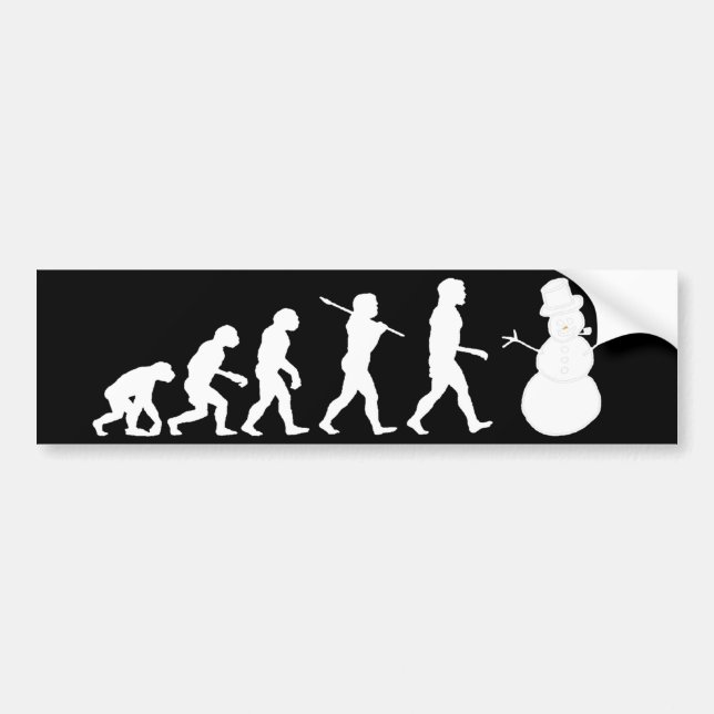 Evolution of Snowman Bumper Sticker (Front)