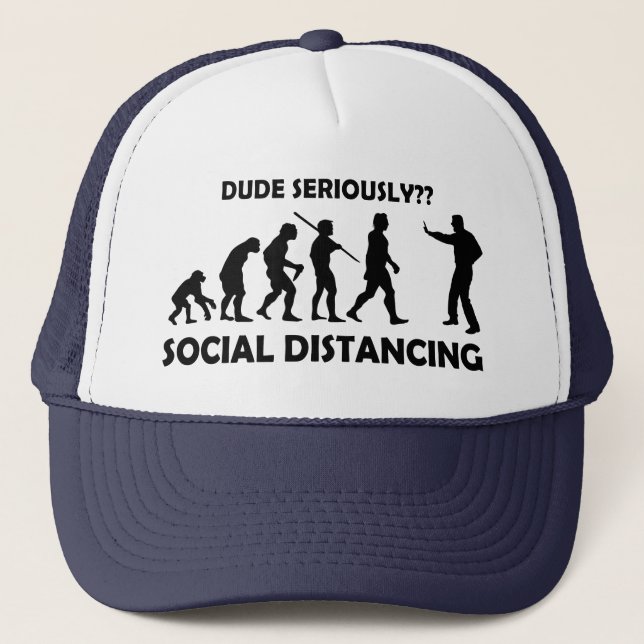 Evolution Of Social Distancing Trucker Hat (Front)
