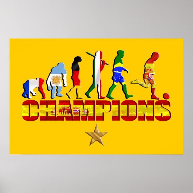 Evolution of Spanish football Spain World Champion Poster (Front)