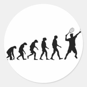 Evolution of Tennis Classic Round Sticker