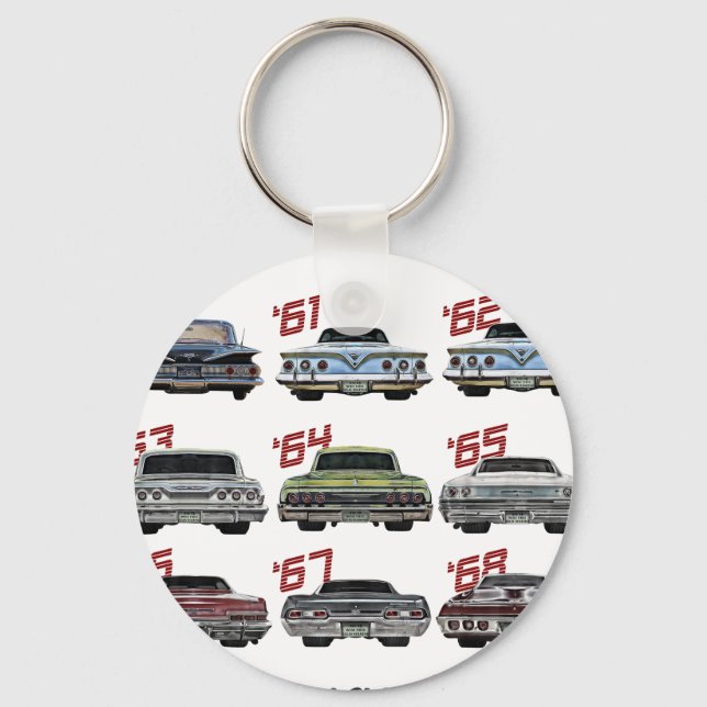 Evolution of the 60s Impala,1960,Hot Rod,Muscle Ca Key Ring (Front)