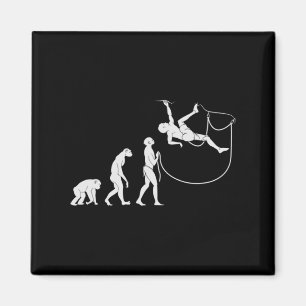 Evolution Of The Climber  Fun Rock Climbing  Magnet