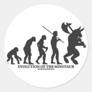Evolution of the MInotaur Classic Round Sticker