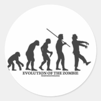 Evolution of the Zombie Classic Round Sticker