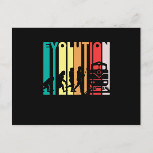 Evolution Of Train Driver Gift Postcard
