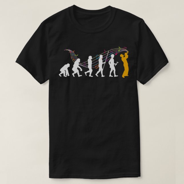 Evolution Of Trumpeters Trumpet T-Shirt (Design Front)