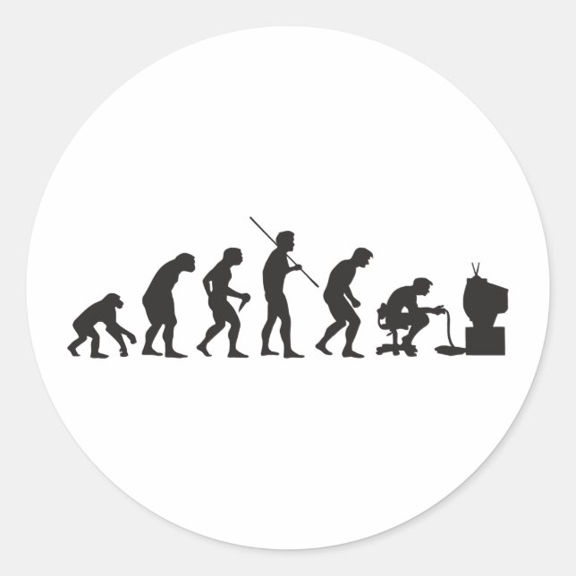 Evolution of Video Games Gaming Gamer Classic Round Sticker (Front)