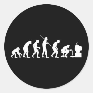 Evolution of Video Games Gaming Gamer Classic Round Sticker