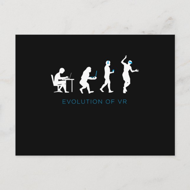 Evolution Of VR Virtual Reality Gamer Gaming Gift Postcard (Front)