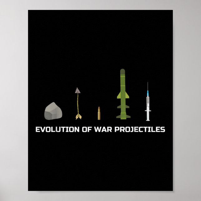 Evolution Of War Projectiles Anti-vaccination Meme Poster (Front)