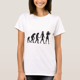 evolution of woman female violin player T-Shirt