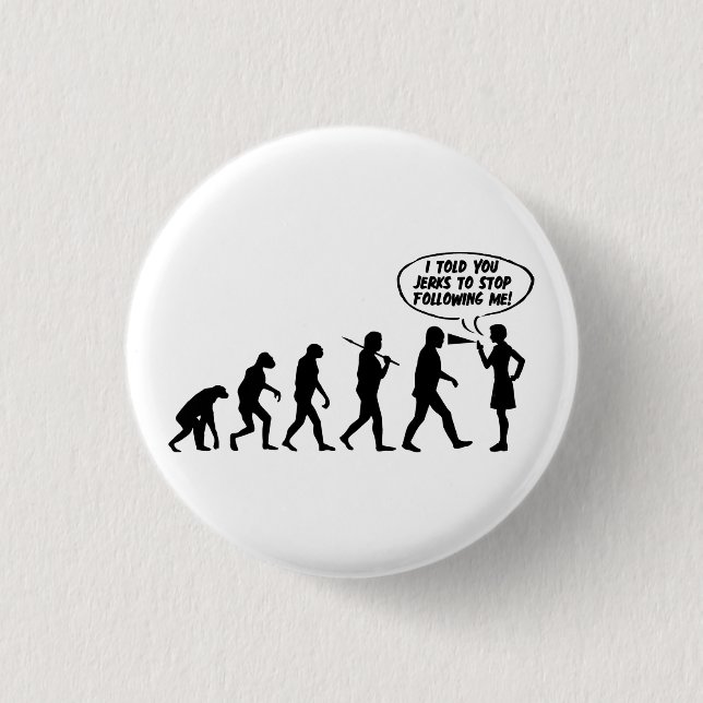 Evolution Of Women Pepper Spray - Funny Feminist 3 Cm Round Badge (Front)