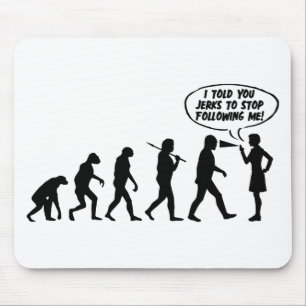 Evolution Of Women Pepper Spray - Funny Feminist Mouse Mat