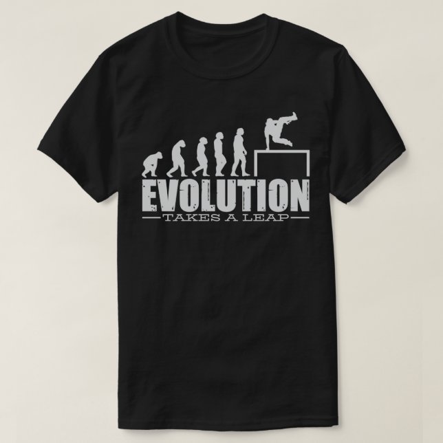 Evolution Parkour Freerunning Backflip Freestyle R T-Shirt (Design Front)