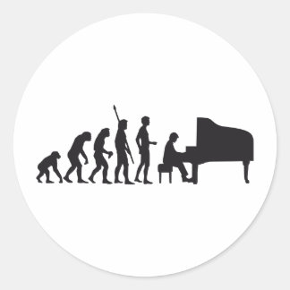 evolution piano classic round sticker