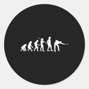 Evolution Pool Funny Pool Player Billiards Player Classic Round Sticker