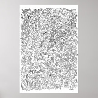 Evolution Poster - Tree of Life - Black and White