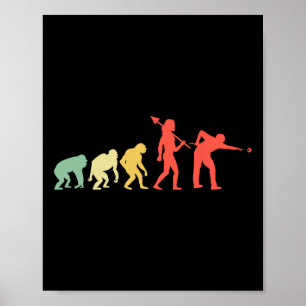 Evolution Rack Pool Billiard Player Billiards Cue Poster