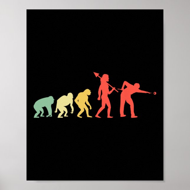 Evolution Rack Pool Billiard Player Billiards Cue  Poster (Front)