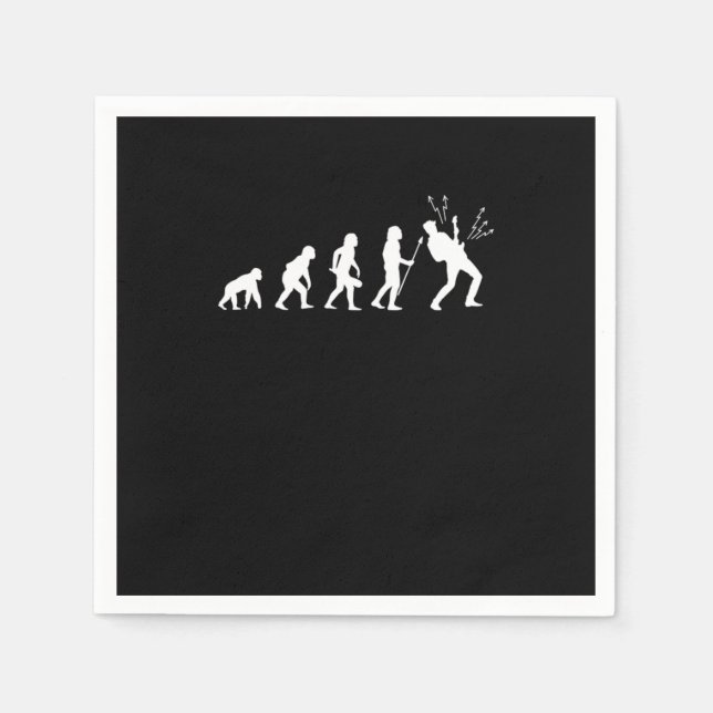 Evolution Rock Music Guitarist Bass Electric Guita Napkin (Front)