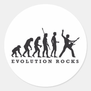 evolution rocks classic round sticker