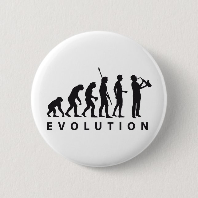 evolution saxophon 6 cm round badge (Front)
