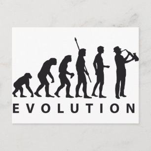 evolution saxophon postcard