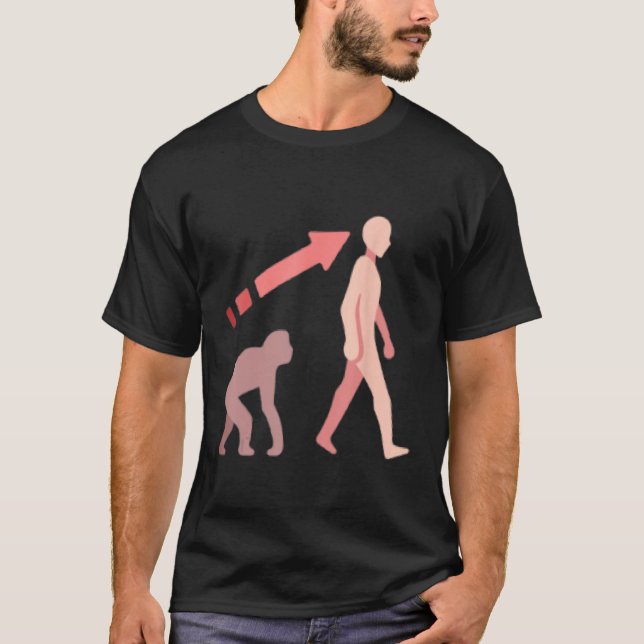 Evolution science human man ape monkey history nat T-Shirt (Front)