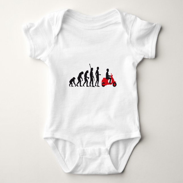 evolution scooter baby bodysuit (Front)
