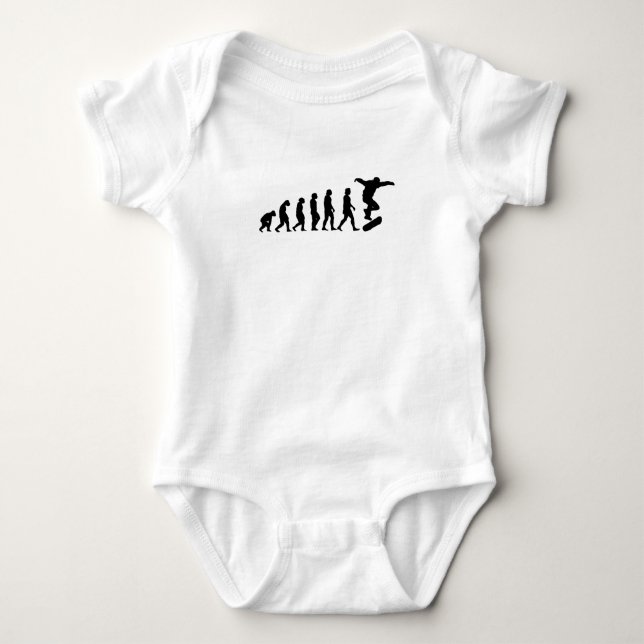 Evolution skateboarder skateboard poison baby bodysuit (Front)