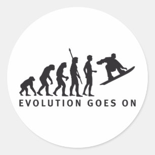 evolution snowboard classic round sticker