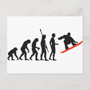 evolution snowboard postcard