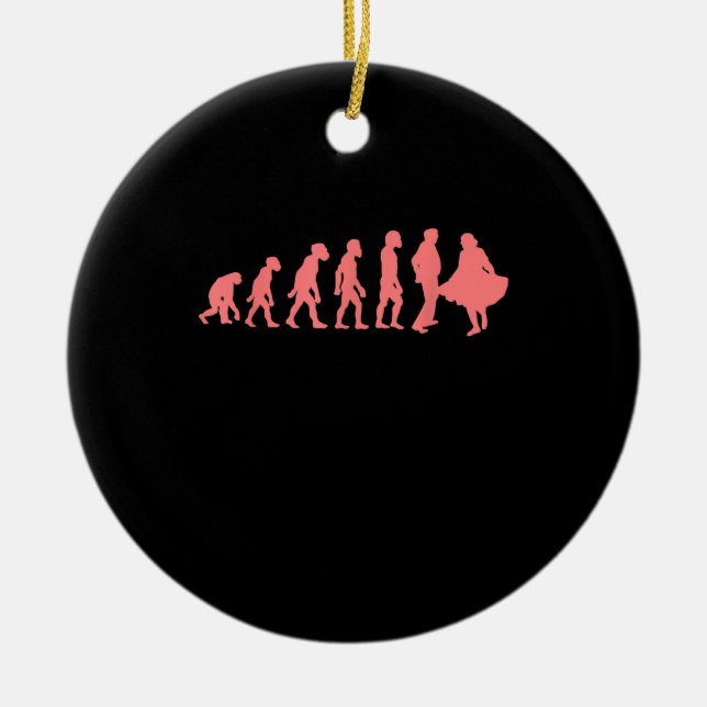 Evolution Square Dance Graphic Design Perfect Gift Ceramic Tree Decoration (Front)