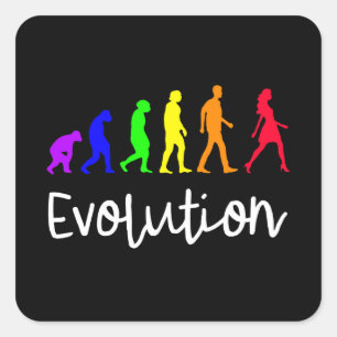 Evolution Square Sticker