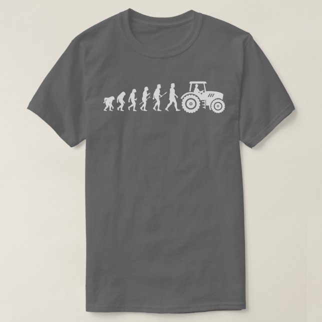 Evolution Tractor Driver Farmer Agriculture Field  T-Shirt (Design Front)