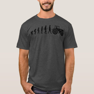 Evolution Tractor Driver Farmer Agriculture Field T-Shirt