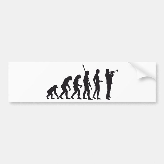 evolution trumpet player bumper sticker (Front)
