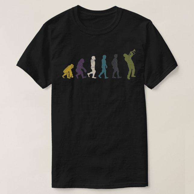 Evolution Trumpeter Gift Jazz Lover Marching Trump T-Shirt (Design Front)