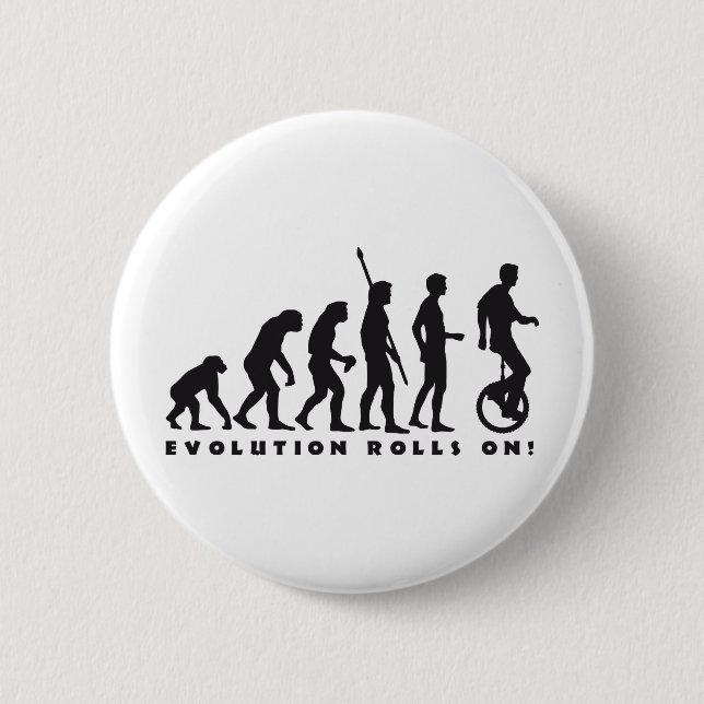 evolution unicycle 6 cm round badge (Front)