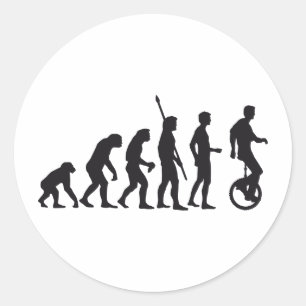 evolution unicycle classic round sticker