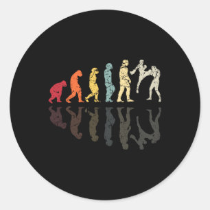 Evolution Used Kickboxing Martial Arts Knockout Fi Classic Round Sticker