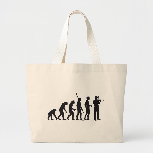 evolution violin large tote bag (Front)