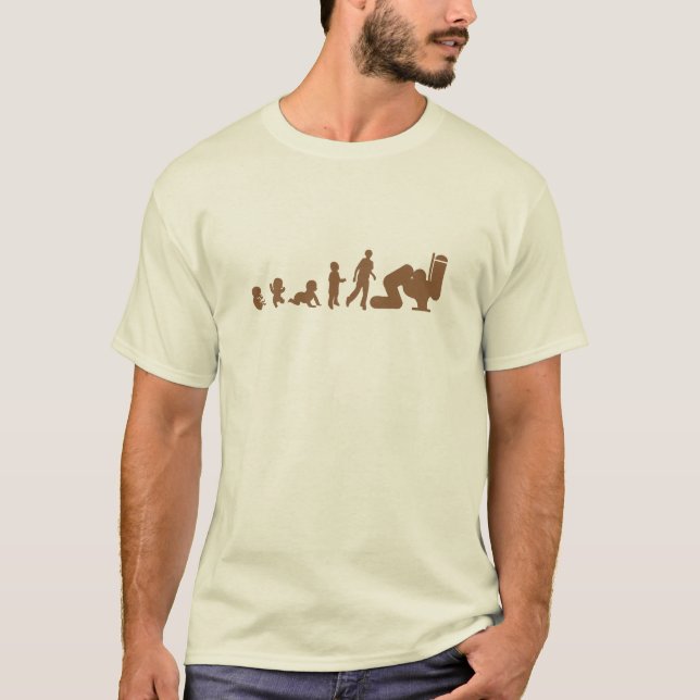 evolution vomit alcohol puppy toilet huma T-Shirt (Front)