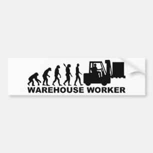Evolution warehouse worker bumper sticker