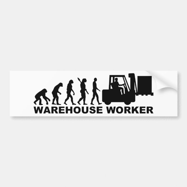 Evolution warehouse worker bumper sticker (Front)