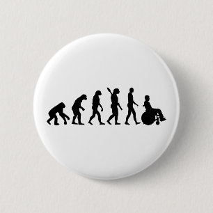 Evolution wheelchair handicaped 6 cm round badge