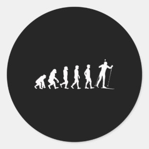 Evolution Women's Biathletes Biathlon Sports Classic Round Sticker
