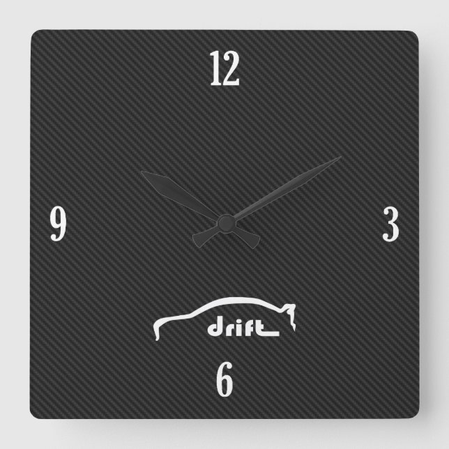 Evolution X Drift Brushstroke Logo Square Wall Clock (Front)